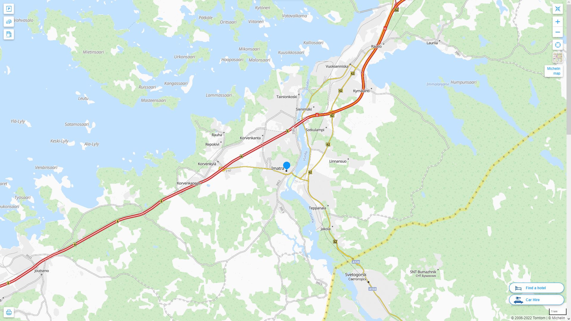 Imatra Highway and Road Map
